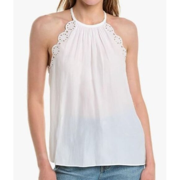 Ramy Brook Calla Top Women Size Large NWT Scallop Hem Sleeveless Halter - Picture 1 of 12